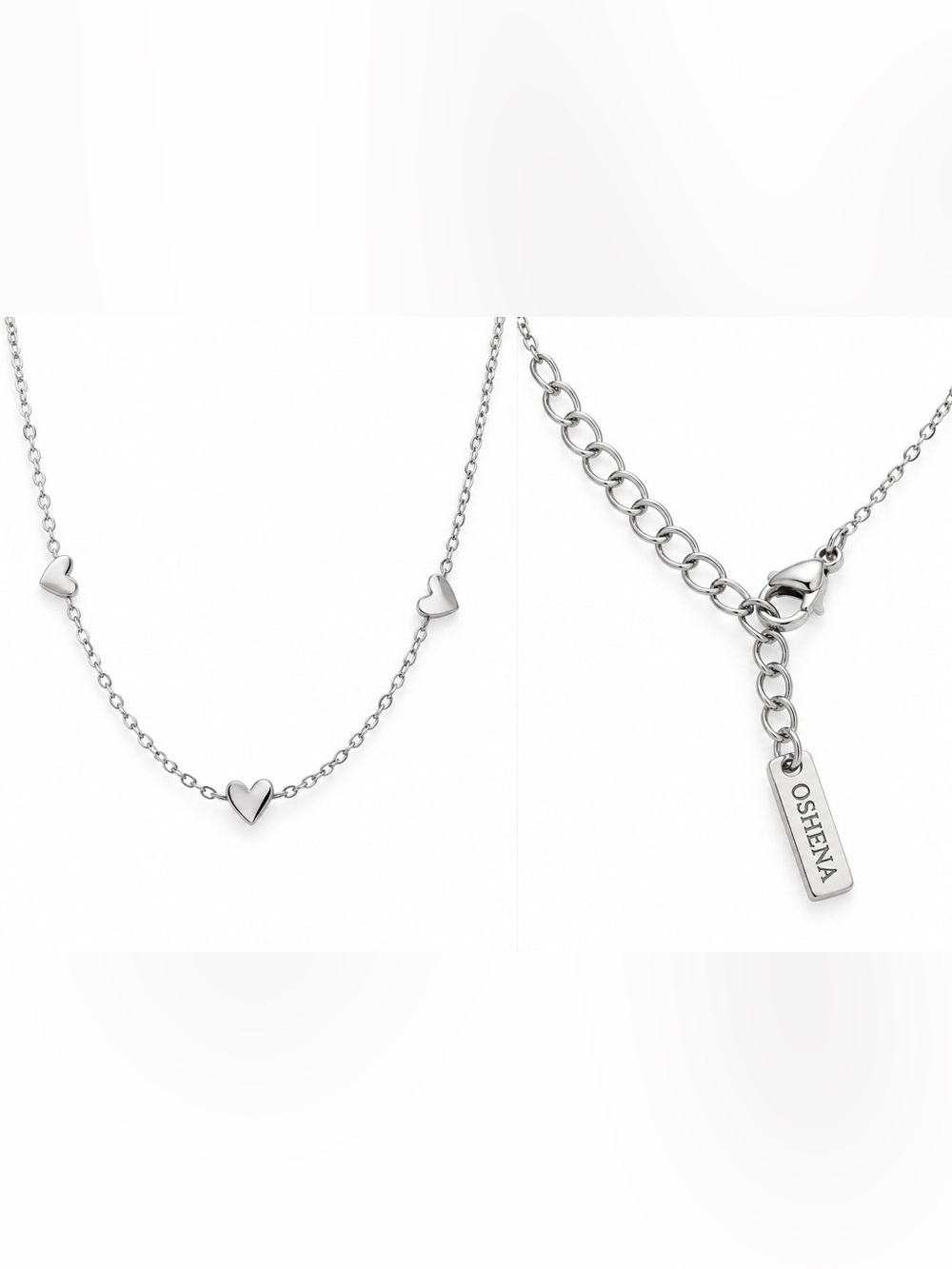 Oshena‎ Designer Beachwear silver Heart Chain anklet Bracelet FREE jewelry box!